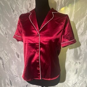 Forever 21 Red Silk Shirt Size S